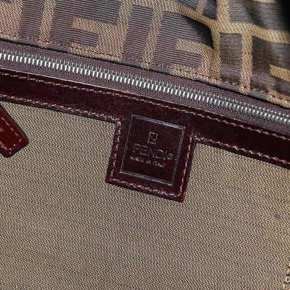 FENDI Zucca Canvas Tote Bag Black Brown Auth 150031 - Picture 10 of 16